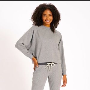 Vuori Gray Catalina Oversized Crop Boxy Crewneck Sweatshirt